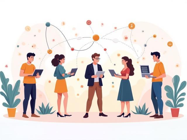 Diverse group working collaboratively online