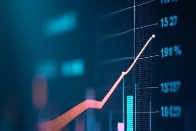 Financial graph on screen